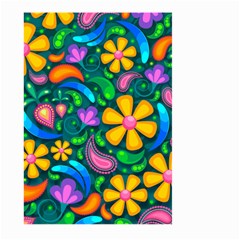 Floral Paisley Background Flower Green Large Garden Flag (two Sides) by HermanTelo