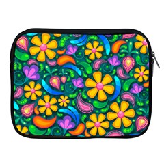 Floral Paisley Background Flower Green Apple Ipad 2/3/4 Zipper Cases