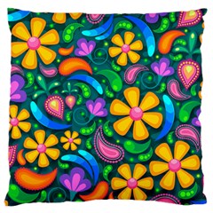 Floral Paisley Background Flower Green Standard Flano Cushion Case (one Side) by HermanTelo