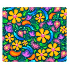 Floral Paisley Background Flower Green Double Sided Flano Blanket (small) 