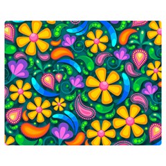 Floral Paisley Background Flower Green Double Sided Flano Blanket (medium) 