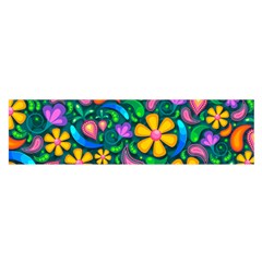 Floral Paisley Background Flower Green Satin Scarf (oblong)