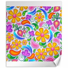 Floral Paisley Background Flower Yellow Canvas 20  X 24  by HermanTelo