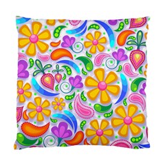 Floral Paisley Background Flower Yellow Standard Cushion Case (one Side) by HermanTelo