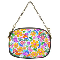 Floral Paisley Background Flower Yellow Chain Purse (two Sides) by HermanTelo