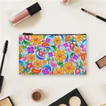 Floral Paisley Background Flower Yellow Cosmetic Bag (Small) Front