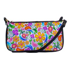 Floral Paisley Background Flower Yellow Shoulder Clutch Bag