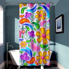 Floral Paisley Background Flower Yellow Shower Curtain 36  X 72  (stall) 