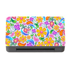 Floral Paisley Background Flower Yellow Memory Card Reader With Cf