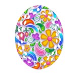 Floral Paisley Background Flower Yellow Ornament (Oval Filigree) Front