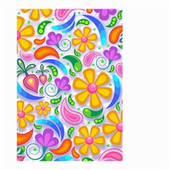 Floral Paisley Background Flower Yellow Small Garden Flag (two Sides) by HermanTelo