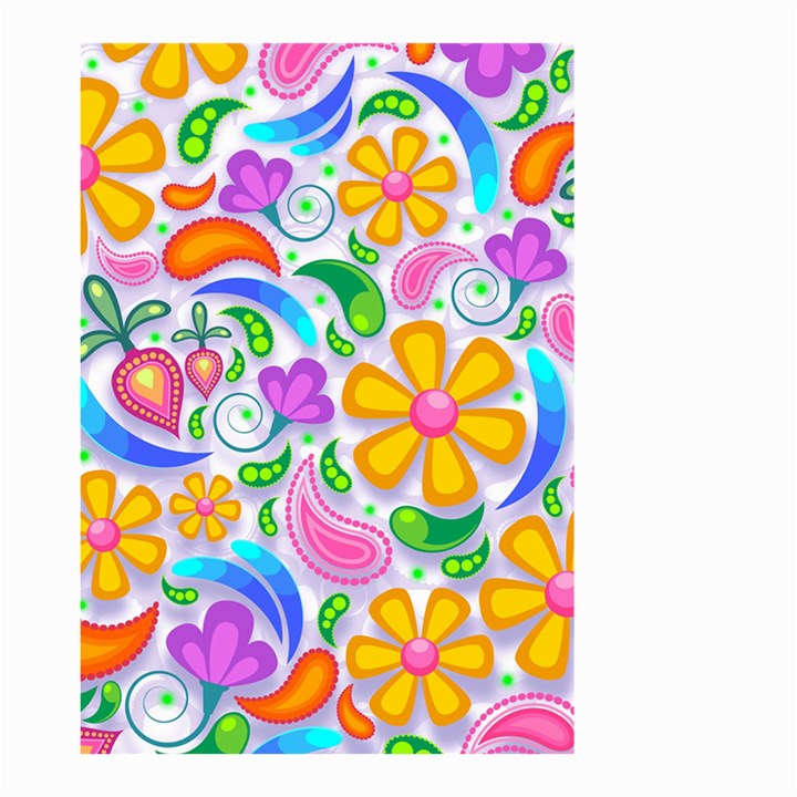 Floral Paisley Background Flower Yellow Small Garden Flag (Two Sides)