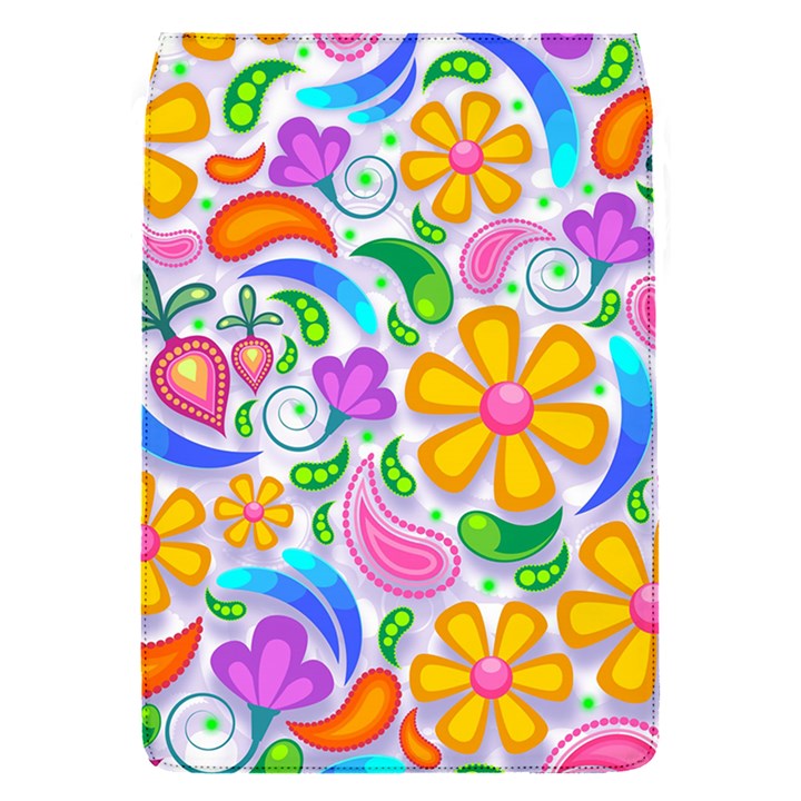 Floral Paisley Background Flower Yellow Removable Flap Cover (S)