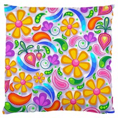 Floral Paisley Background Flower Yellow Standard Flano Cushion Case (two Sides)