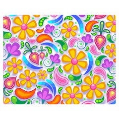 Floral Paisley Background Flower Yellow Double Sided Flano Blanket (medium) 