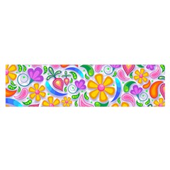 Floral Paisley Background Flower Yellow Satin Scarf (oblong)