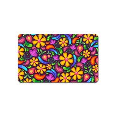 Floral Paisley Background Flower Purple Magnet (name Card)