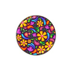 Floral Paisley Background Flower Purple Hat Clip Ball Marker (4 Pack)