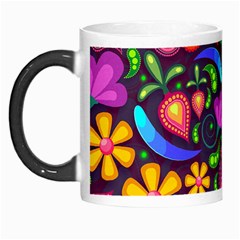 Floral Paisley Background Flower Purple Morph Mugs by HermanTelo