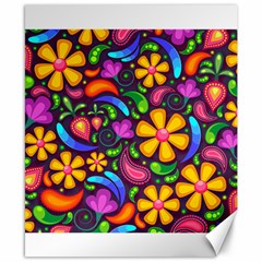 Floral Paisley Background Flower Purple Canvas 8  X 10  by HermanTelo