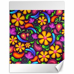 Floral Paisley Background Flower Purple Canvas 12  X 16 