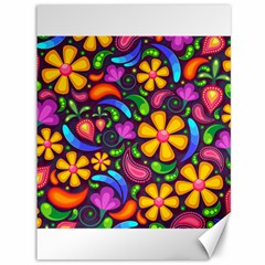 Floral Paisley Background Flower Purple Canvas 36  X 48 