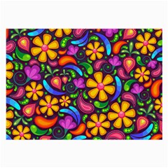 Floral Paisley Background Flower Purple Large Glasses Cloth