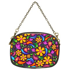 Floral Paisley Background Flower Purple Chain Purse (one Side) by HermanTelo