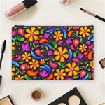 Floral Paisley Background Flower Purple Cosmetic Bag (Large) Front