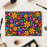 Floral Paisley Background Flower Purple Cosmetic Bag (Large) Back