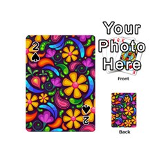 Floral Paisley Background Flower Purple Playing Cards Double Sided (mini) by HermanTelo