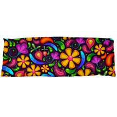 Floral Paisley Background Flower Purple Body Pillow Case Dakimakura (two Sides) by HermanTelo