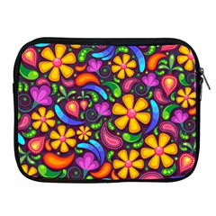 Floral Paisley Background Flower Purple Apple Ipad 2/3/4 Zipper Cases