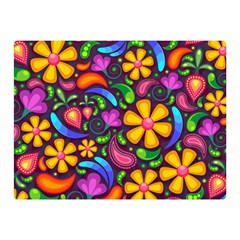 Floral Paisley Background Flower Purple Double Sided Flano Blanket (mini) 