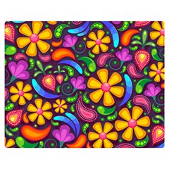 Floral Paisley Background Flower Purple Double Sided Flano Blanket (medium) 