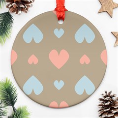 Hearts Heart Love Romantic Brown Ornament (round) by HermanTelo