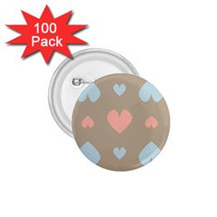 Hearts Heart Love Romantic Brown 1 75  Buttons (100 Pack)  by HermanTelo