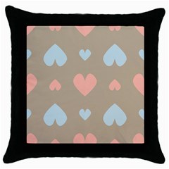 Hearts Heart Love Romantic Brown Throw Pillow Case (black) by HermanTelo