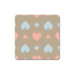 Hearts Heart Love Romantic Brown Square Magnet Front