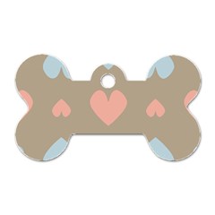 Hearts Heart Love Romantic Brown Dog Tag Bone (one Side) by HermanTelo