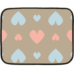 Hearts Heart Love Romantic Brown Double Sided Fleece Blanket (mini)  by HermanTelo