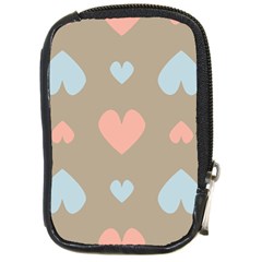 Hearts Heart Love Romantic Brown Compact Camera Leather Case by HermanTelo