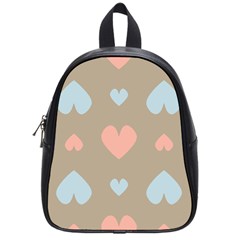 Hearts Heart Love Romantic Brown School Bag (small)