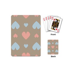 Hearts Heart Love Romantic Brown Playing Cards (mini) by HermanTelo