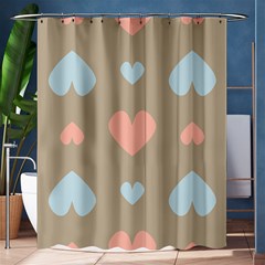 Hearts Heart Love Romantic Brown Shower Curtain 60  X 72  (medium) 