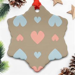 Hearts Heart Love Romantic Brown Ornament (snowflake) by HermanTelo