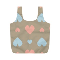 Hearts Heart Love Romantic Brown Full Print Recycle Bag (m) by HermanTelo