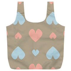 Hearts Heart Love Romantic Brown Full Print Recycle Bag (xl)