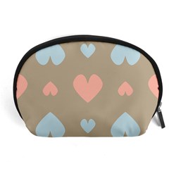 Hearts Heart Love Romantic Brown Accessory Pouch (large) by HermanTelo