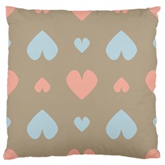 Hearts Heart Love Romantic Brown Large Flano Cushion Case (two Sides) by HermanTelo